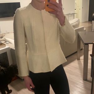 Lafayette 148 New York White Tweed Jacket
